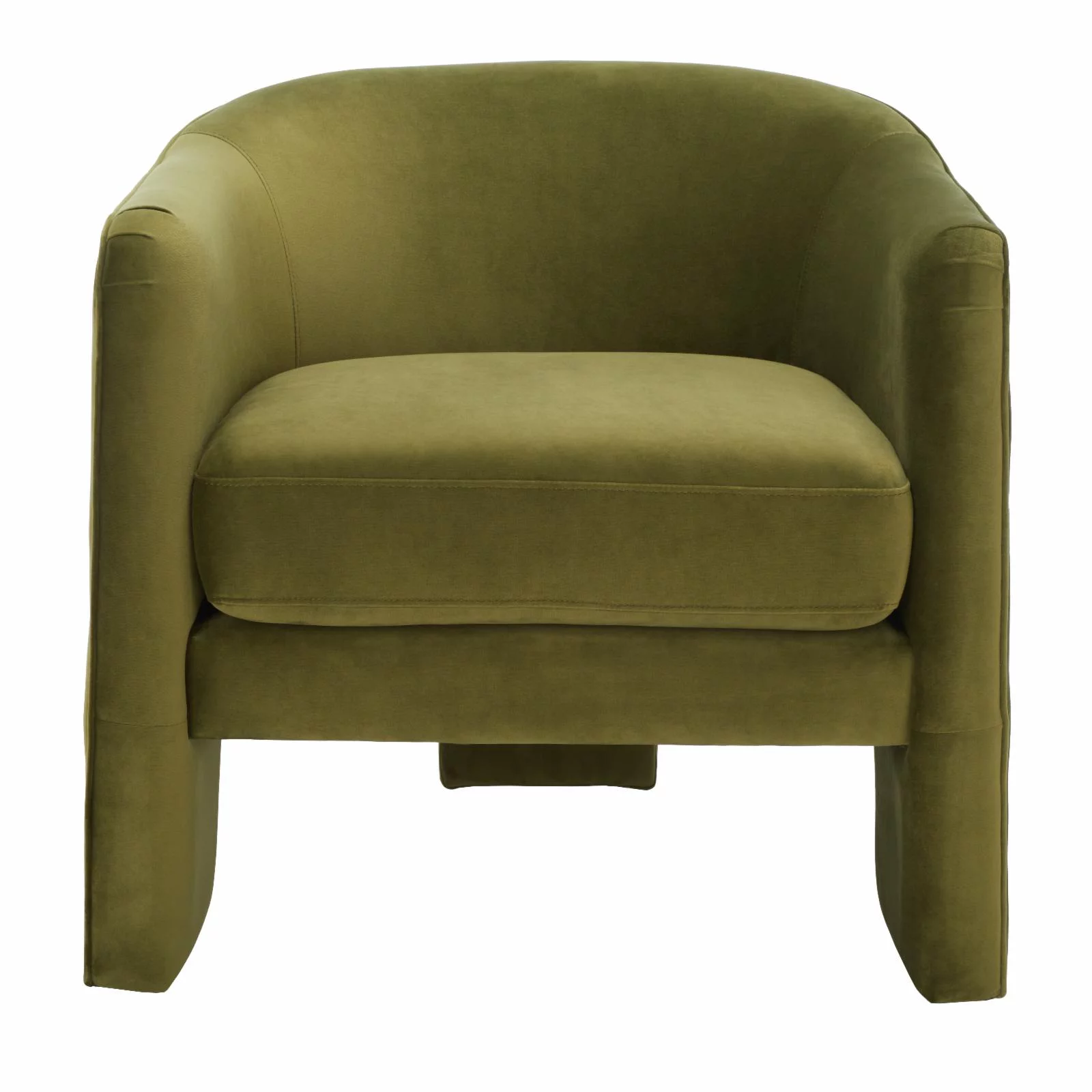 SAFAVIEH Couture Londyn Modern Velvet Solid Accent Chair, Olive Green