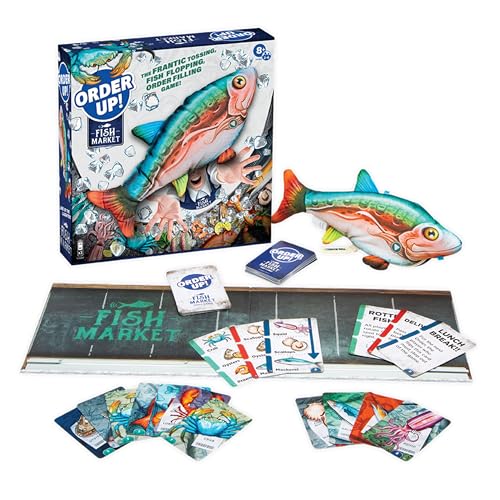 Order Up Fish Market Card Game, Fun Cooperative Board Games for Kids 8+, Family Games, Flying Fish Game for Kids, Fast Action Games for Kids 8-12, Games for Family Game Night
