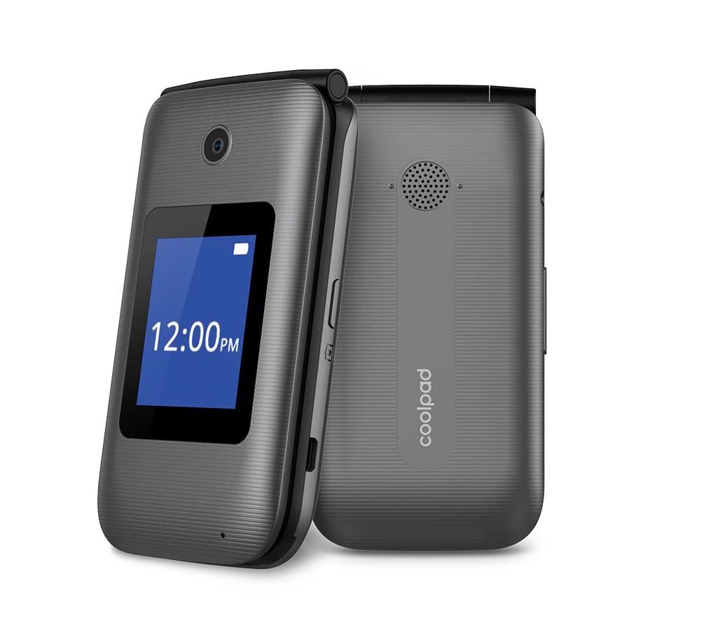 COOLPAD Belleza 3321 GSM Unlocked 8GB 4G LTE Big Button Keypad Flip Phone, Gray (Not For Verizon)