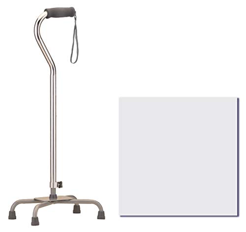 NOVA Medical Quad Cane- Large Base with Offset Silver