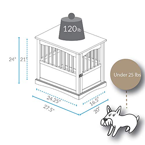 Casual Home Wooden Medium Pet Crate, End Table, Espresso
