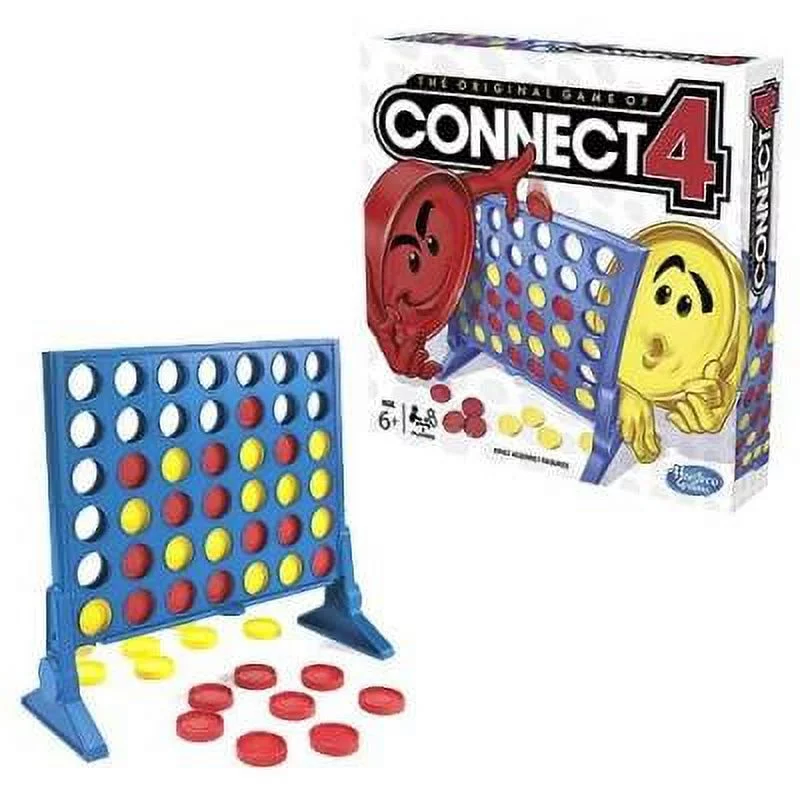 Connect 4 Classic Grid Strategy 4 in a Row Board Game for Kids and Family Ages 6 and Up, 2 Players
