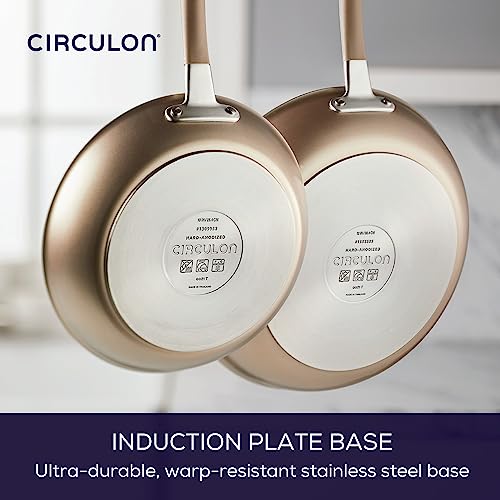 Circulon Premier Professional Hard Anodized Nonstick Cookware Induction Pots and Pans Set, 12 Piece, Bronze