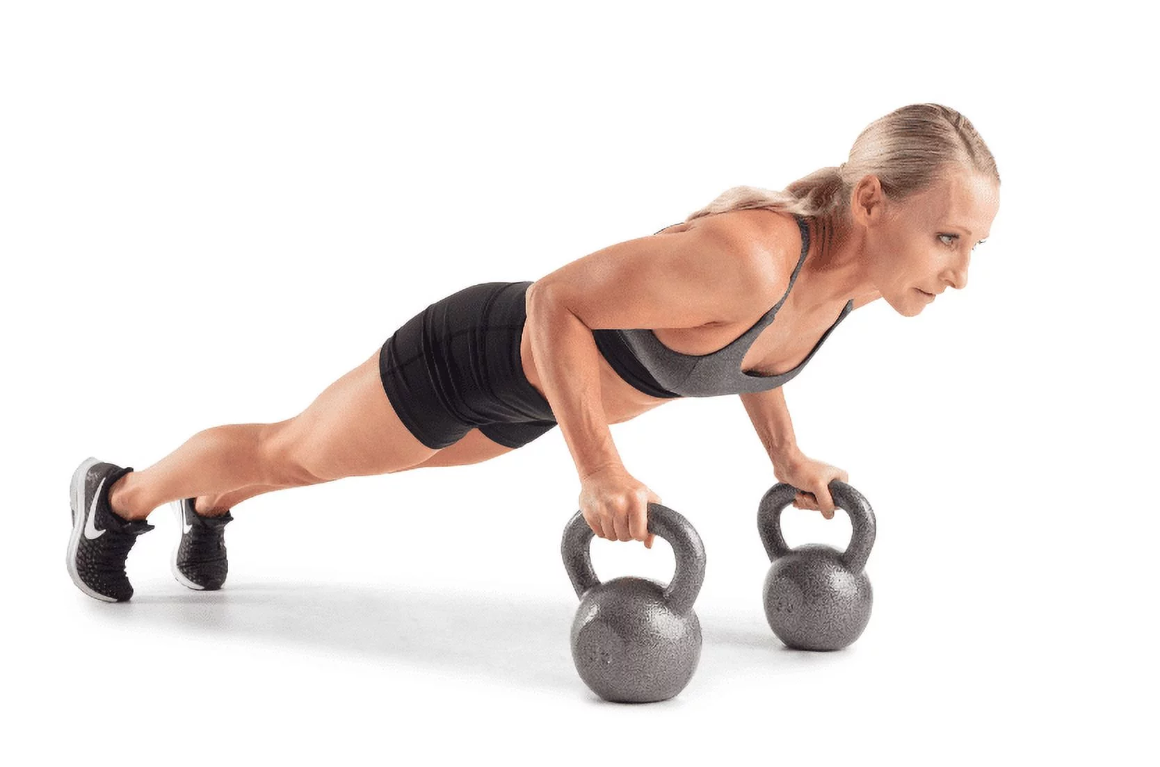 Weider, 50lb Cast Iron Hammertone Finish Kettlebell, Single