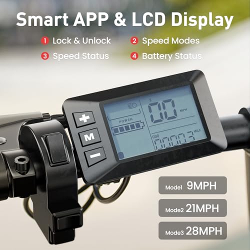 iScooter Electric Scooter with Seat, 37/21 Miles Long Range & 28/19/15.6 MPH Top Speed, 14