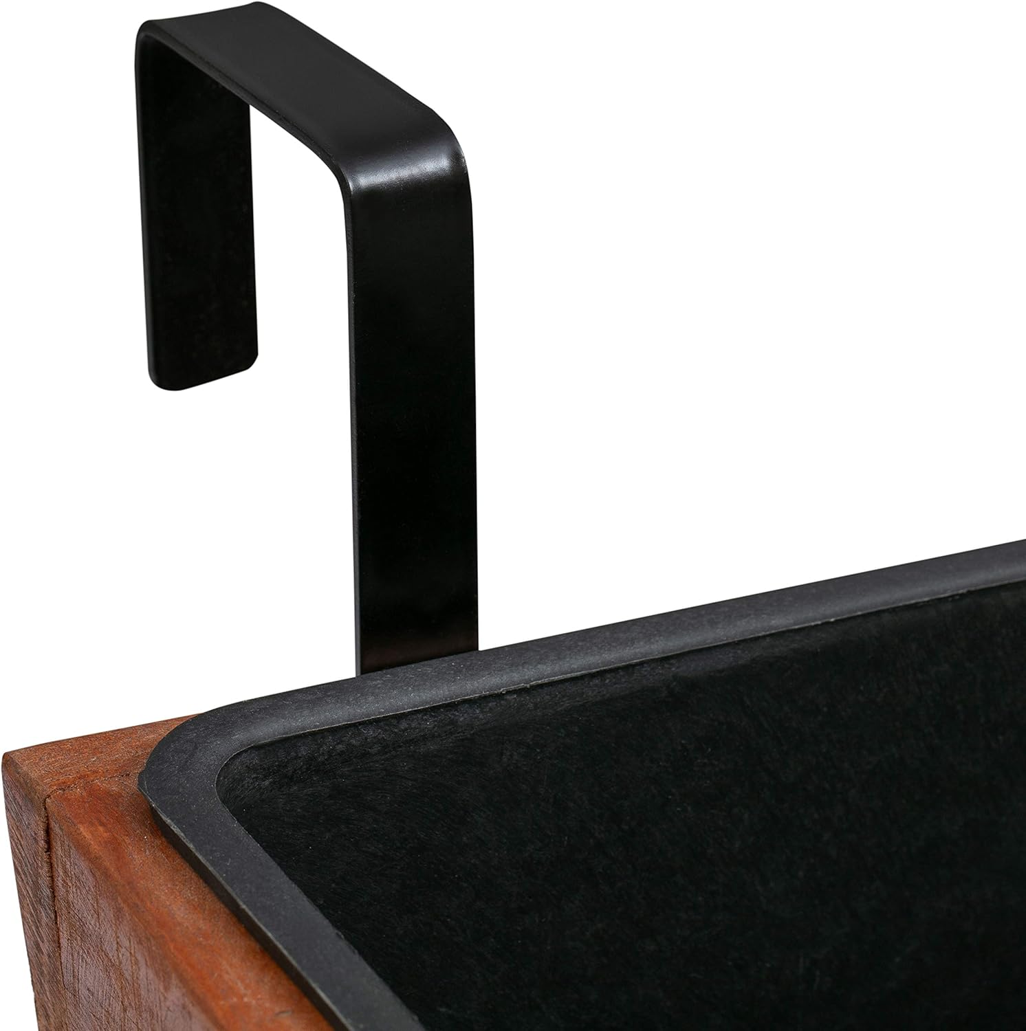 Amazon Basics Recycled Wood Deck Rectangular Hanging Planter, 2-Pack, Brown, Classic, Rustic, 18.9