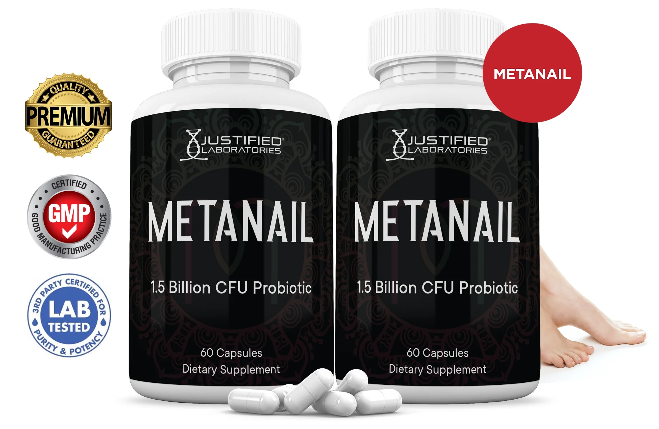 (2 Pack) Metanail 1.5 Billion CFU Probiotic Nail Support 120 Capsules