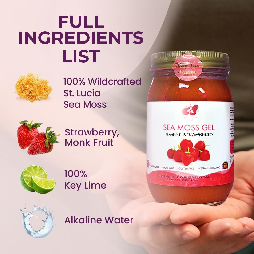 Sea Moss Gel Tropical Goodness Starter Bundle | Made from St Lucia Gold Wild-Harvested Seamoss | Wildcrafted Superfood with 90+ Essential Vitamins & Minerals (3-Pack)