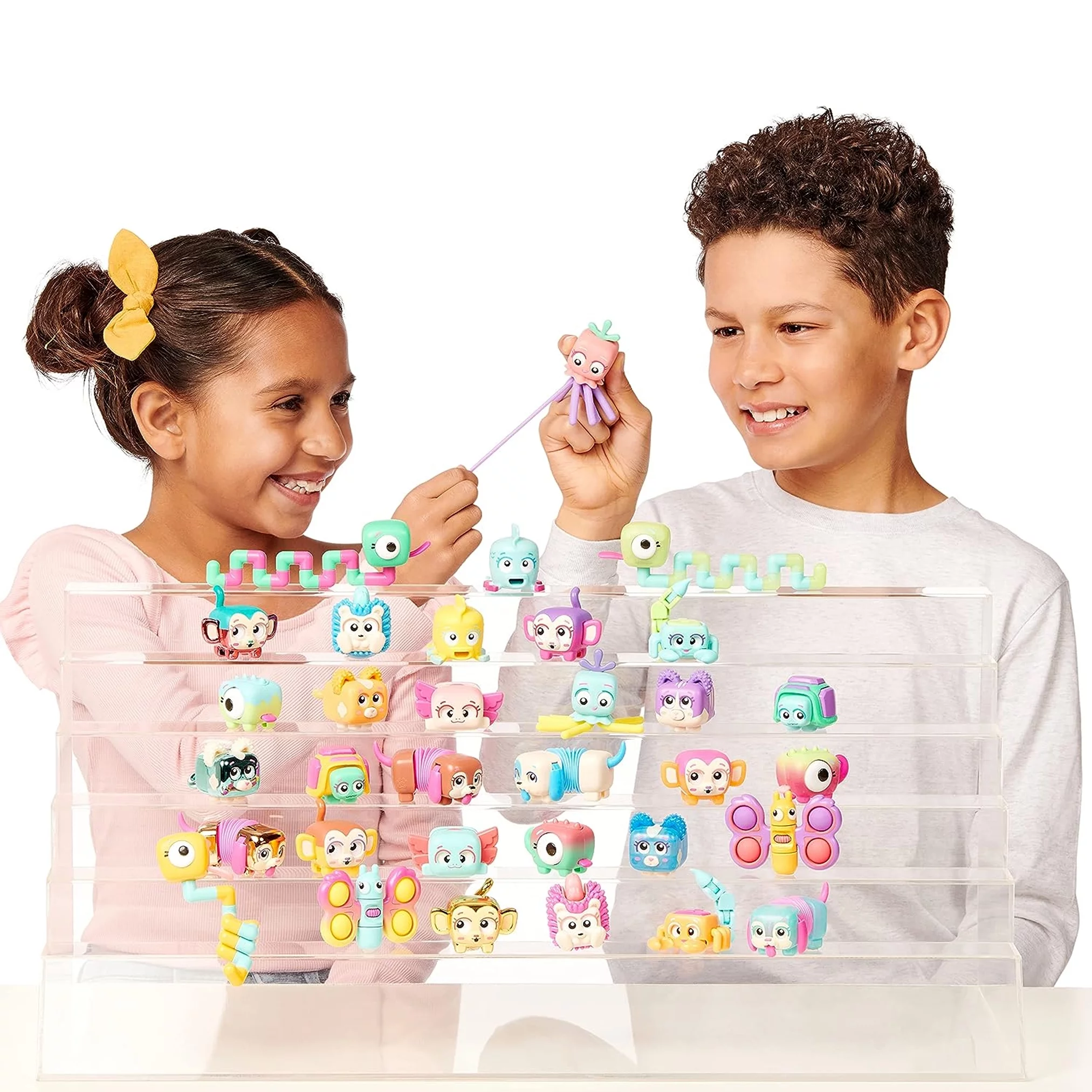 Little Live Pets, Squirkies 3 Pack (Pop Tube Pup, Metallic Cheeky Monkey, Curly Chameleon) Interactive Fidget Toys, 30+ to collect, Ages 5+