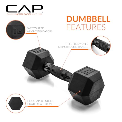 CAP Barbell Coated Dumbbell Weight | Multiple Options Pairs & Sets