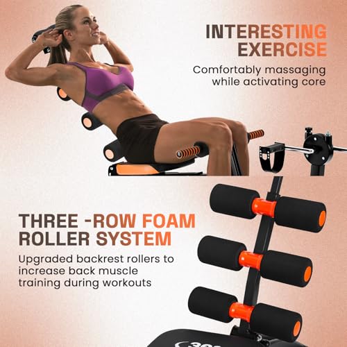 Ab Workout Bench for Home Gym,Ab Adjustable Workout Crunch Machine,Multi-FunctionalAb Exercise Equipment for Total Body Workout,Sit Up Exercise Chair for Full Body Workout Black
