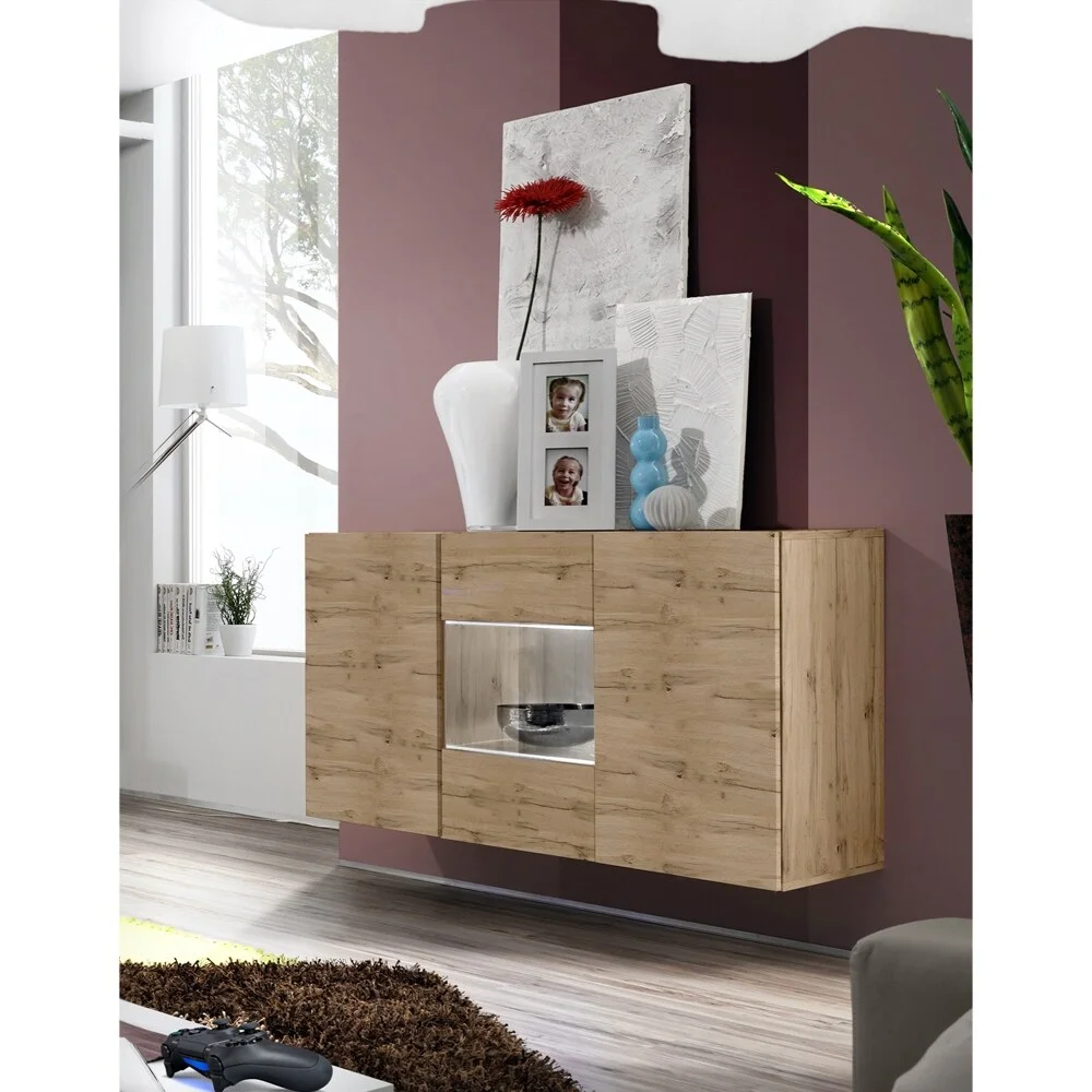 Meble Furniture Fly Type-SBII Wall Mounted Floating Sideboard Oak