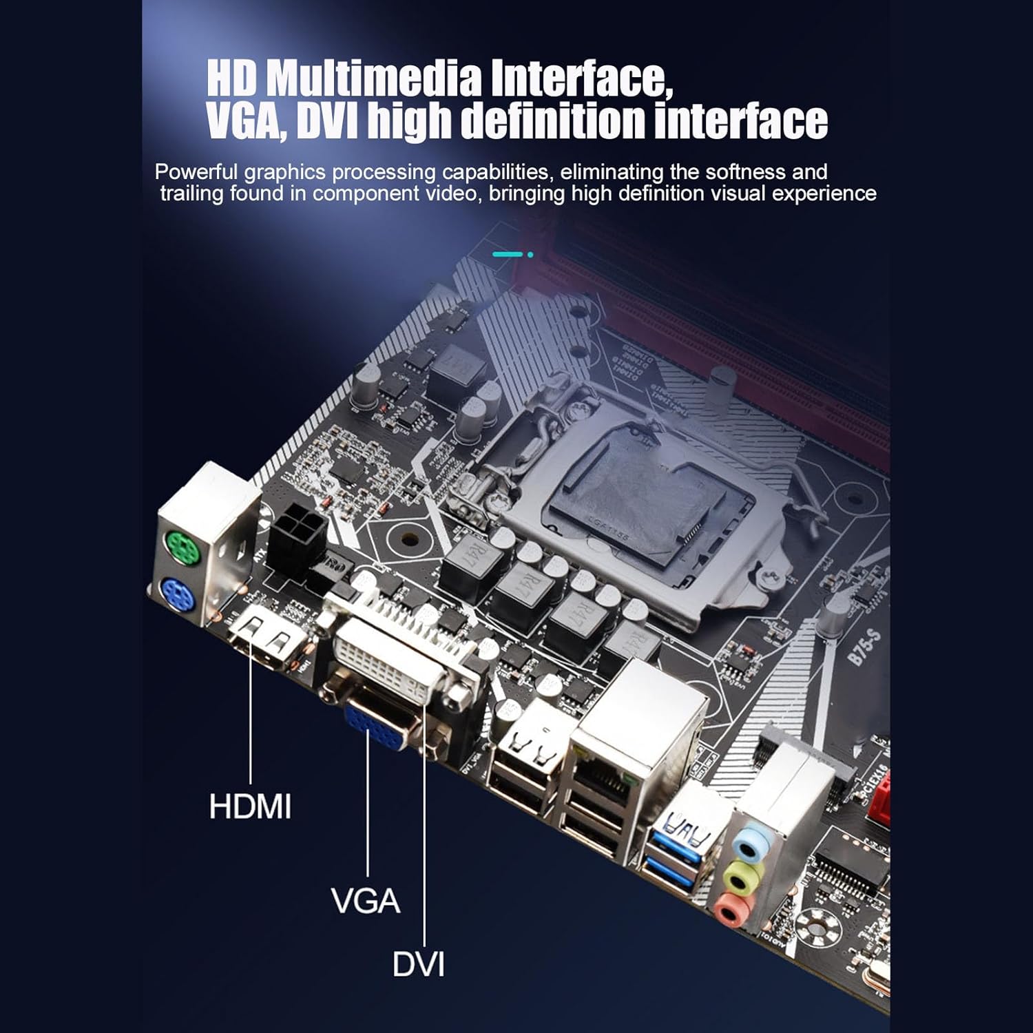 ATX Motherboard 64GB DDR3 LGA1155 Computer Motherboard with SATA3.0, 4 USB3.0, 6 USB2.0, Gigabit NIC, PCIEX16 Graphics Card Slot