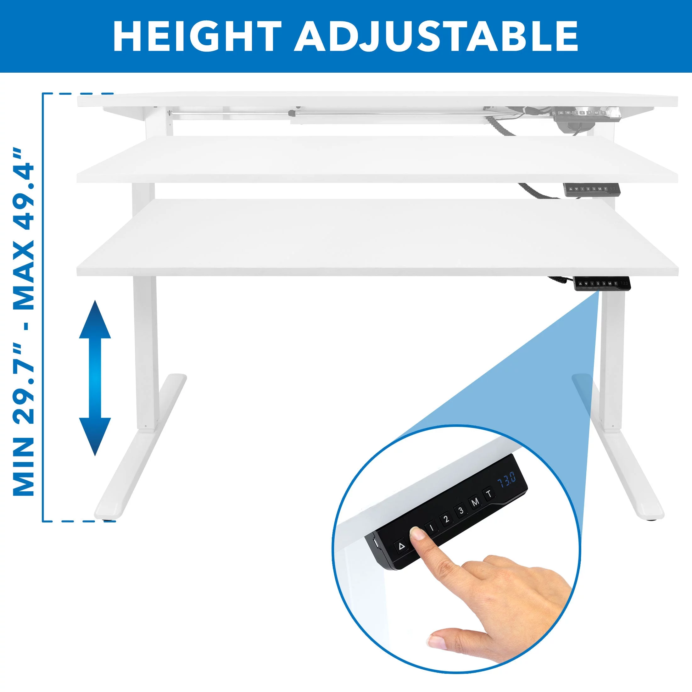 Mount-It! White Electric Standing Desk with Extra-Wide  55