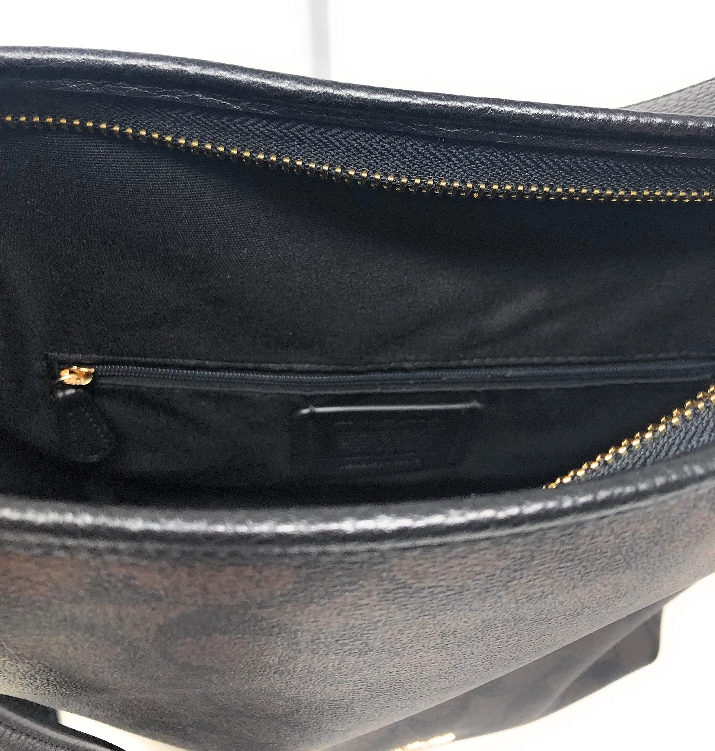 Coach (C2819) Val Signature Brown Black Leather Duffle Shoulder Crossbody Bag