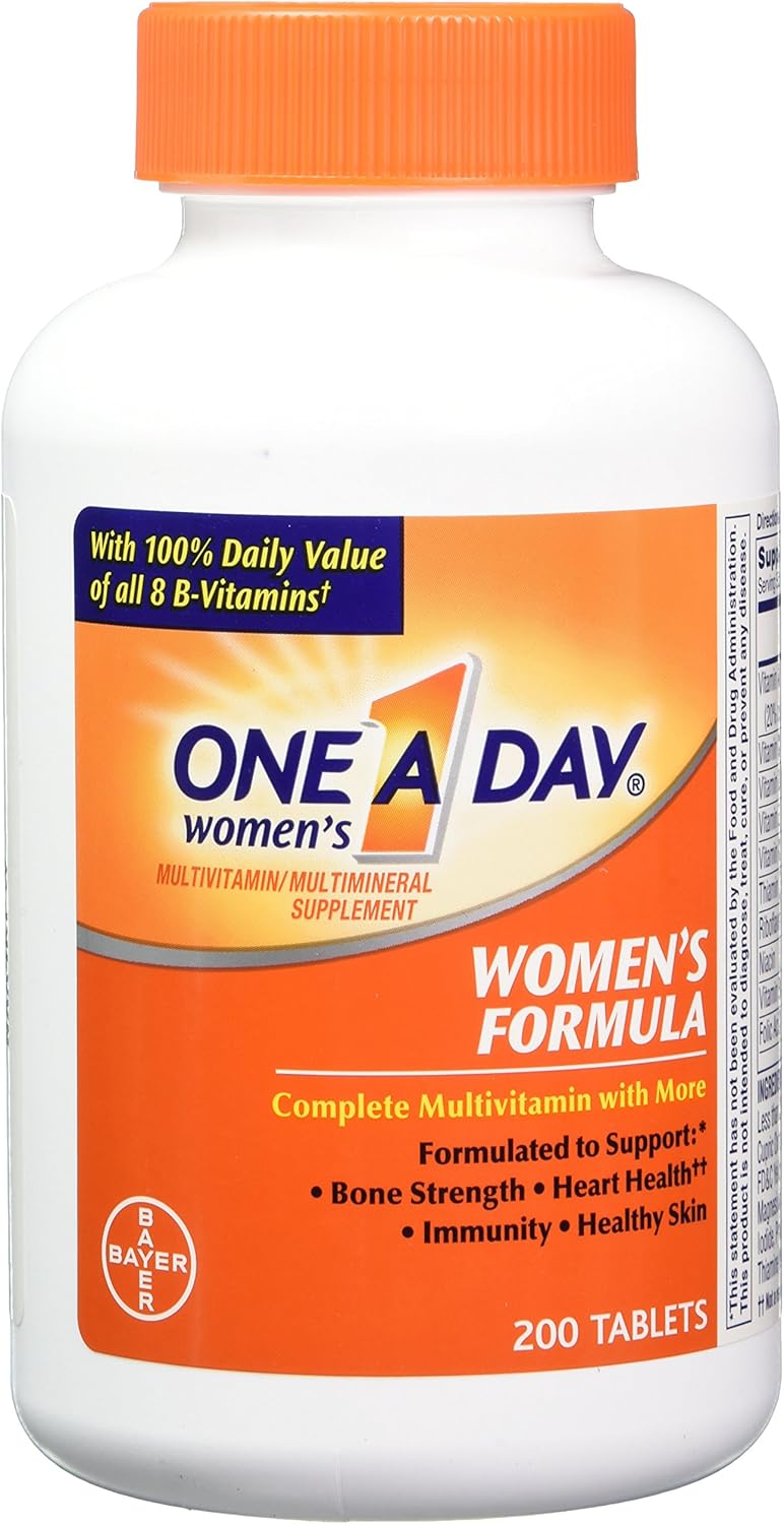 One A Day Women’s Multivitamin, Supplement with Vitamin A, Vitamin C, Vitamin D, Vitamin E and Zinc for Immune Health Support*, B12, Biotin, Calcium & more, 200 count