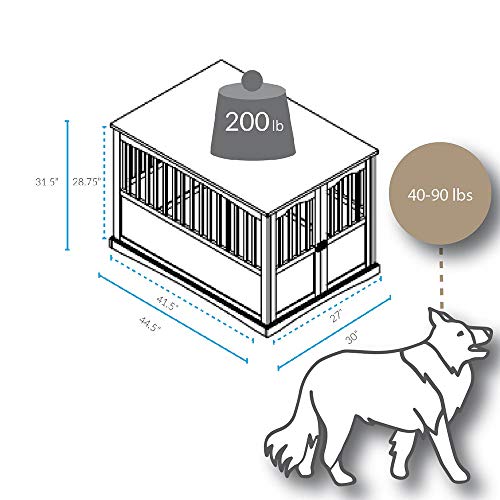 Casual Home Wooden Medium Pet Crate, End Table, Espresso