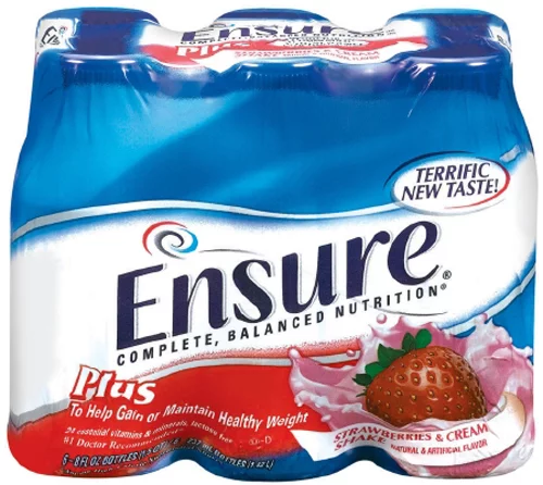Ensure Plus W/Fiber, Strawberries & Cream, 8 oz-Case of 24