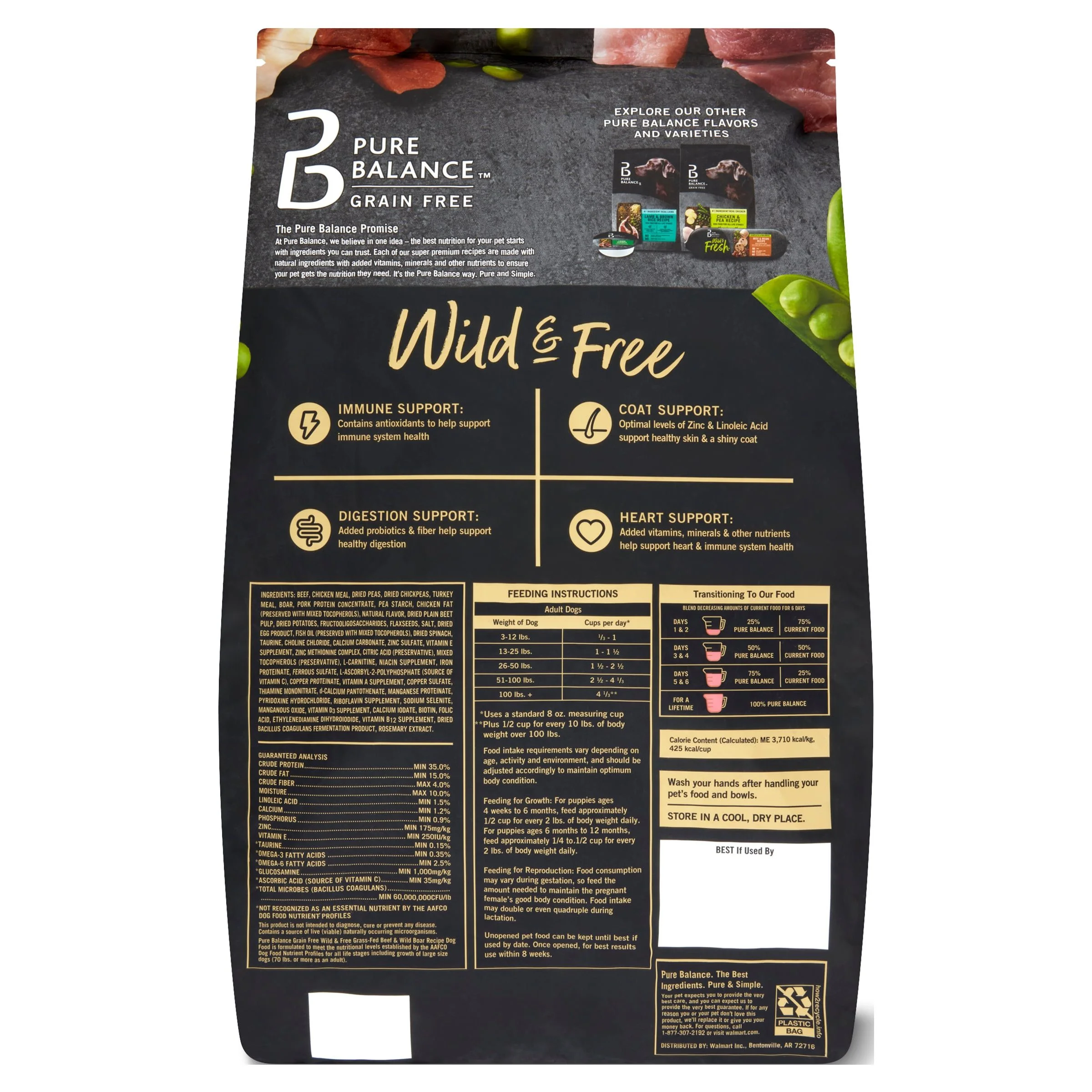 Pure Balance Wild & Free Beef & Wild Boar Recipe Dry Dog Food, Grain-Free, 24 lbs