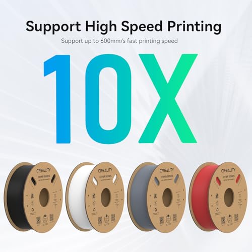 Creality Hyper PLA Filament 1.75mm, 30-600mm/s High Speed 3D Printer Filament, Dimensional Accuracy +/-0.02mm, Fit Most FDM 3D Printers, 4 Pack 1kg Spool(2.2lbs), Black & White