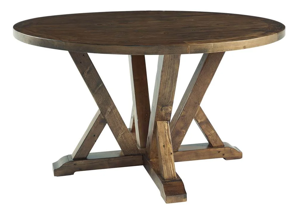 Progressive Furniture  54 x 54 x 30 in. Round Dining Table, Heavily Distressed Heritage Pine Finish