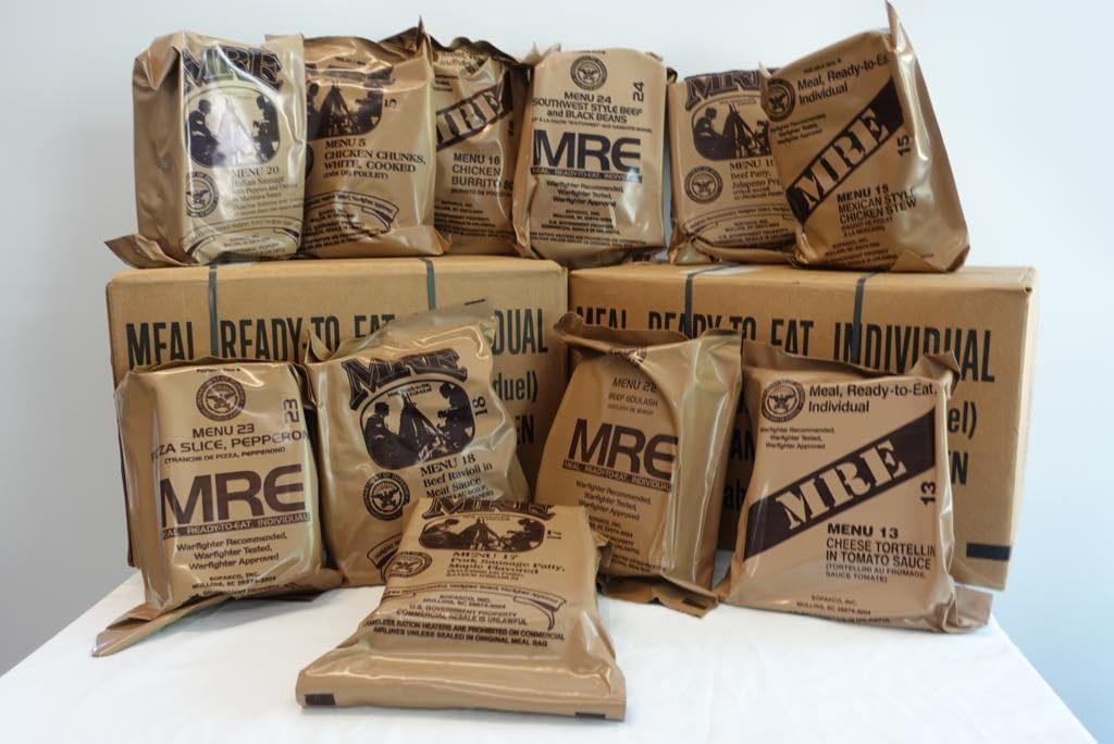 Food Dude 82nd MRE Surplus 2024 Inspection US Meals Ready to Eat Military MRE with Heater Box of MRE Meals Full Meal 12 MRE Pack