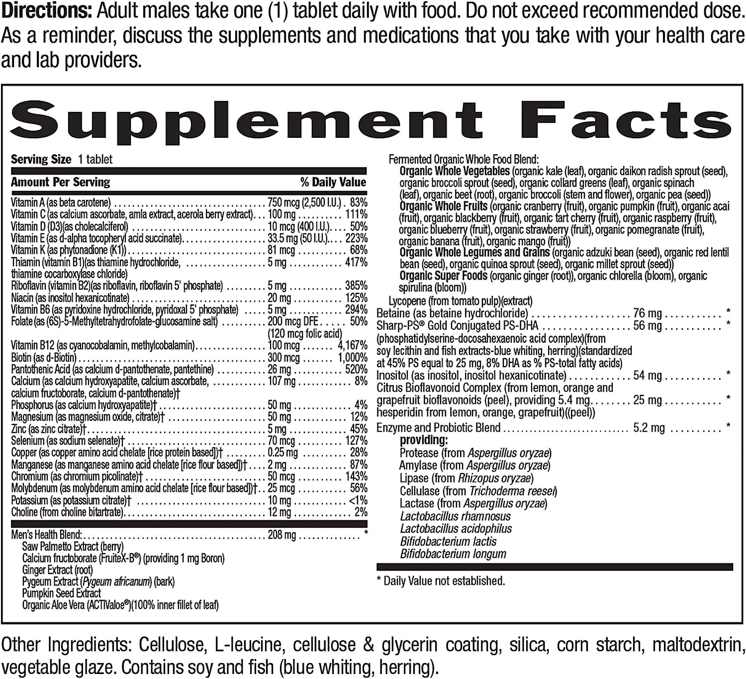 Country Life Core Daily-1 Multivitamin for Men 50+, Energy Support, 60 Tablets, 2 Month Supply, Certified Gluten Free