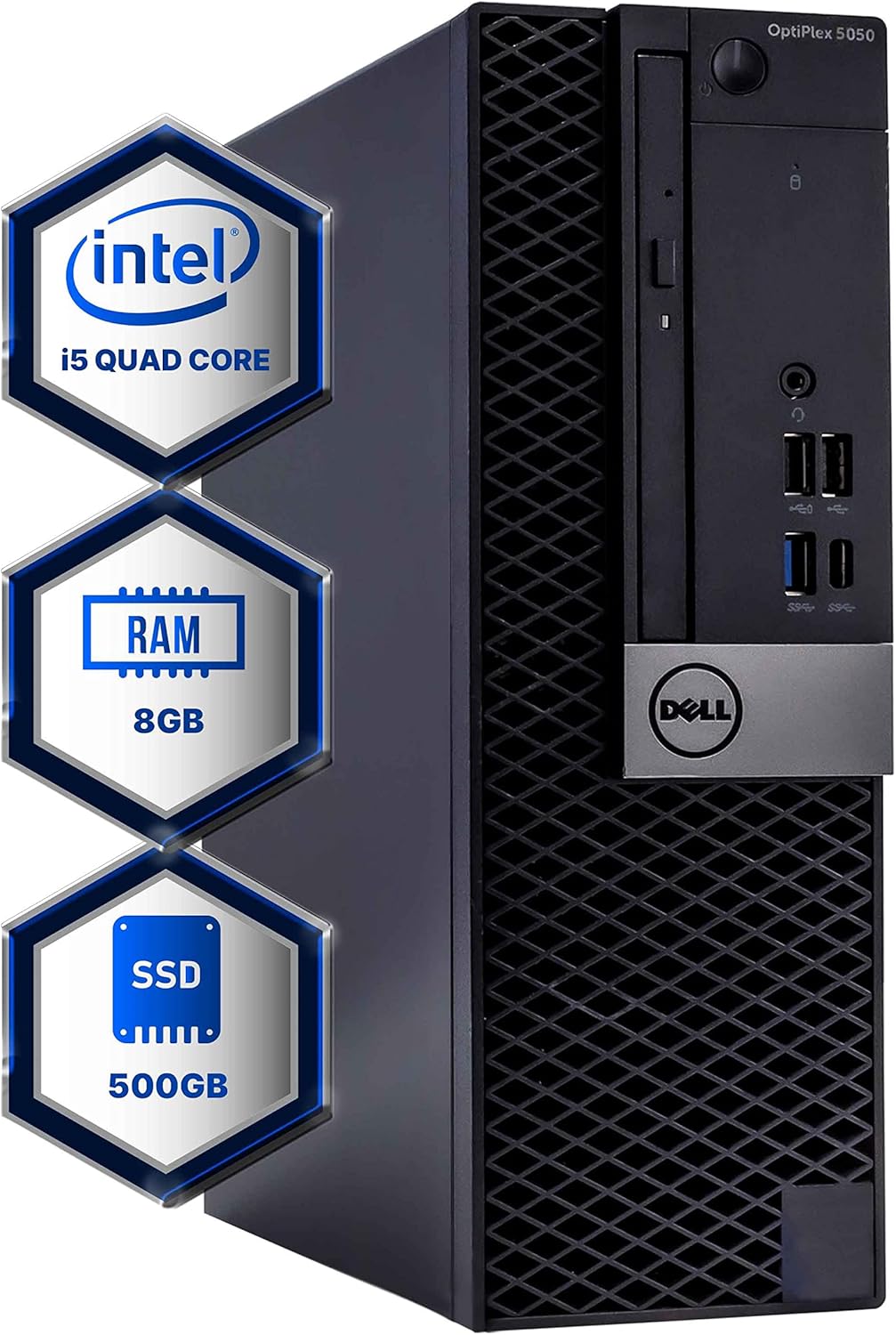 Dell Optiplex 6th Generation Desktop Computer | Quad Core Intel i5 (3.2) | 8GB DDR4 RAM | 500GB SSD Solid State | Windows 10 Professional | Home or Office PC (Renewed)