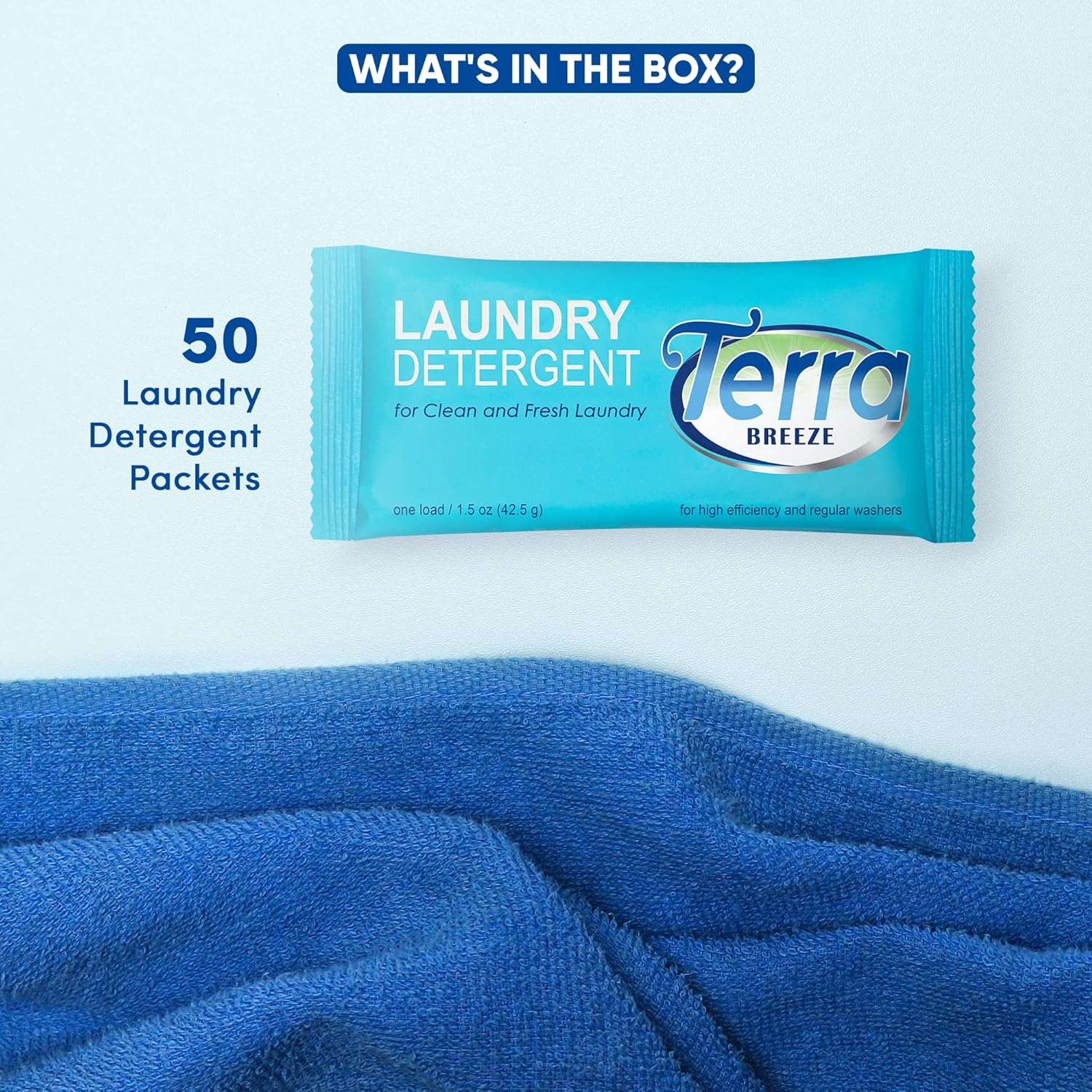 Terra Breeze Laundry Detergent Powder - 1.5 oz Individually Wrapped Packet (Case of 50)