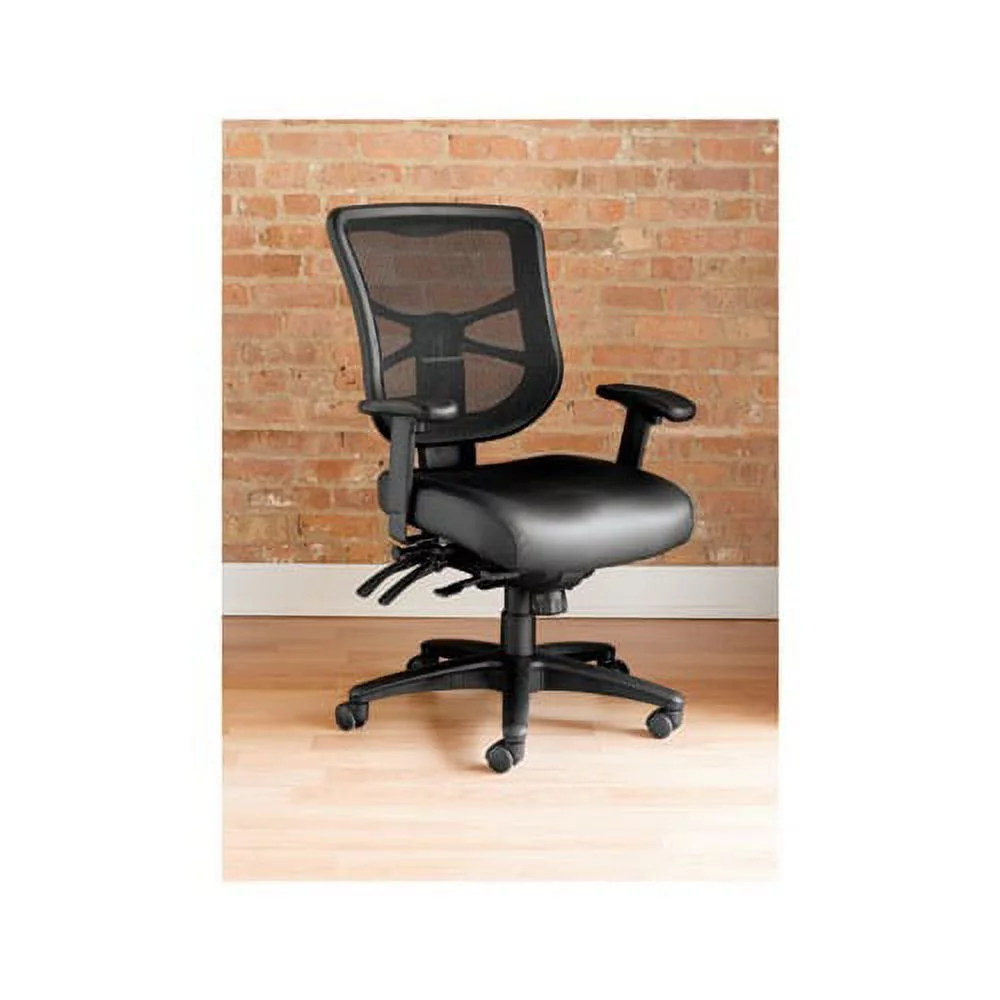 Elusion Series Mesh Mid-Back Multifunction Chair Supports up to 275 lbs., Black Seat/Black Back, Black Base