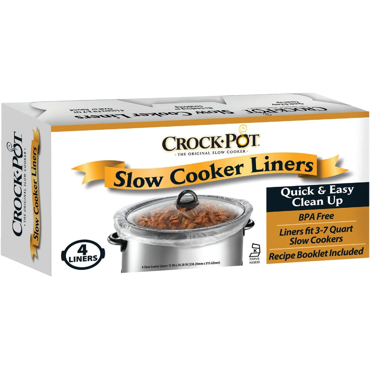 2 PK, Crock-Pot Slow Cooker Liners (4-Pack)