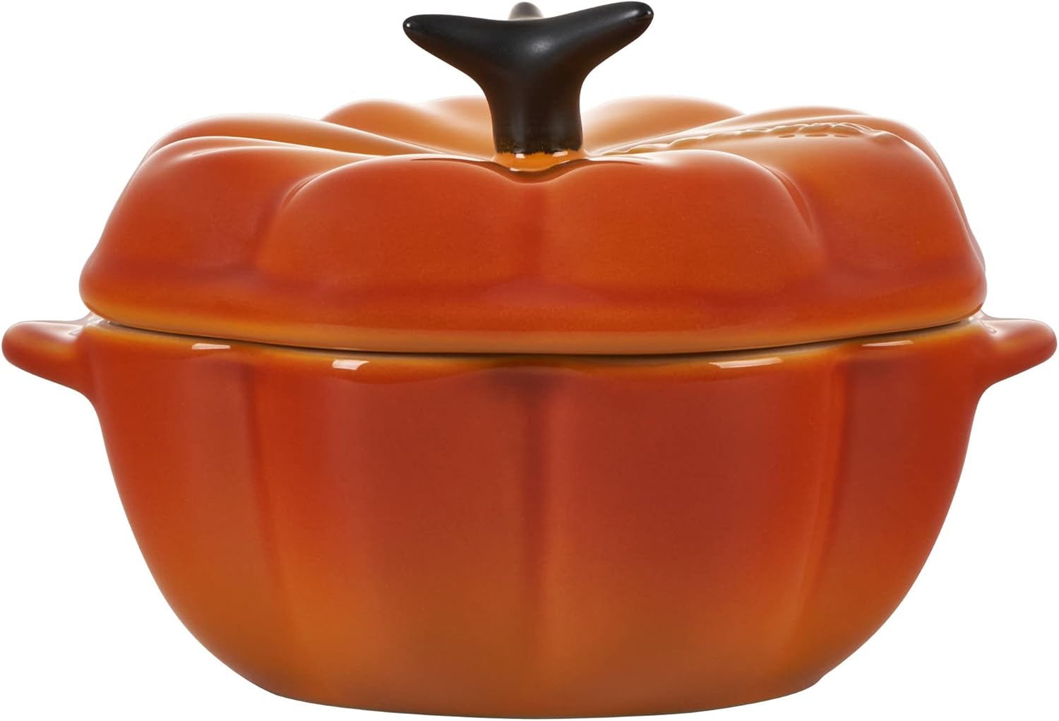Le Creuset Stoneware Figural Pumpkin Petite Cocotte, 12oz, Persimmon