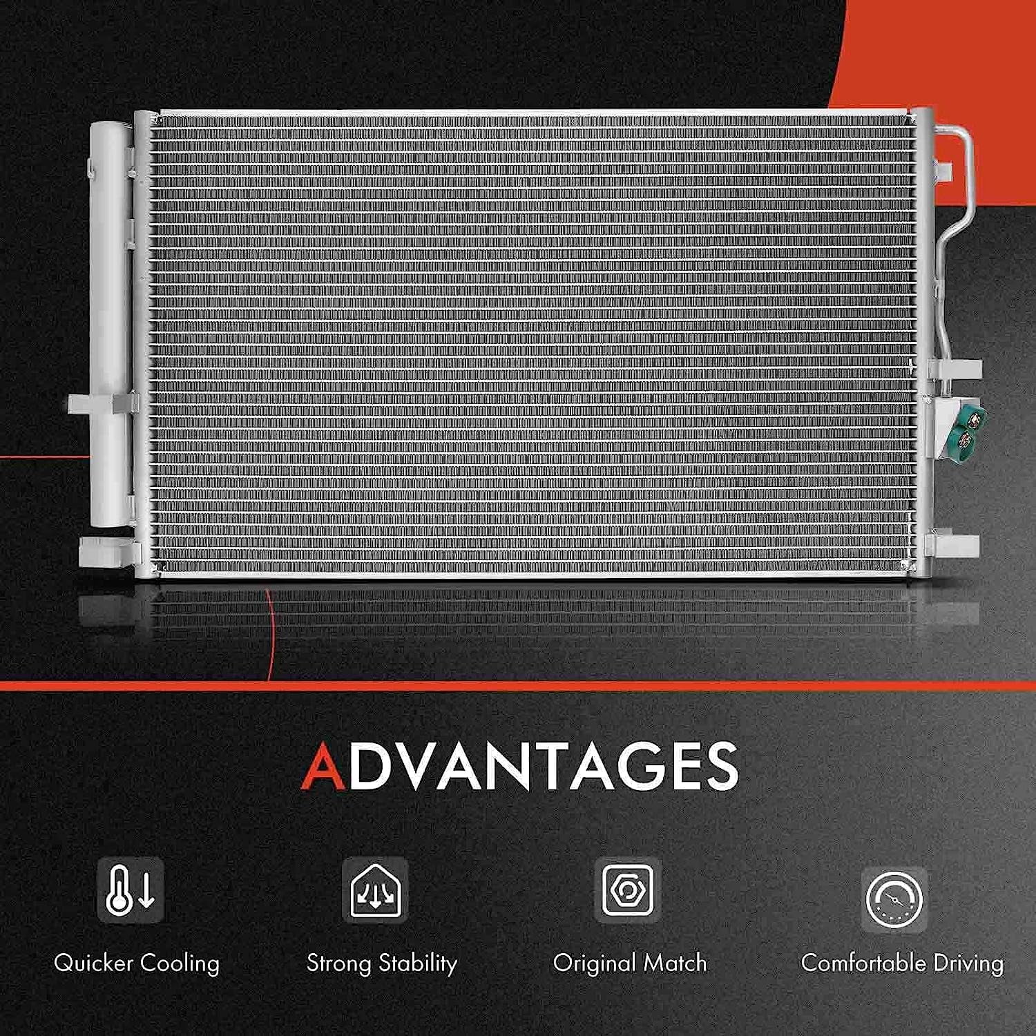 A-Premium Air Conditioning A/C Condenser Compatible with Mitsubishi Mirage 2017-2022, Mirage G4 2017-2022, L3 1.2L, Replace# 30050, 7812A339