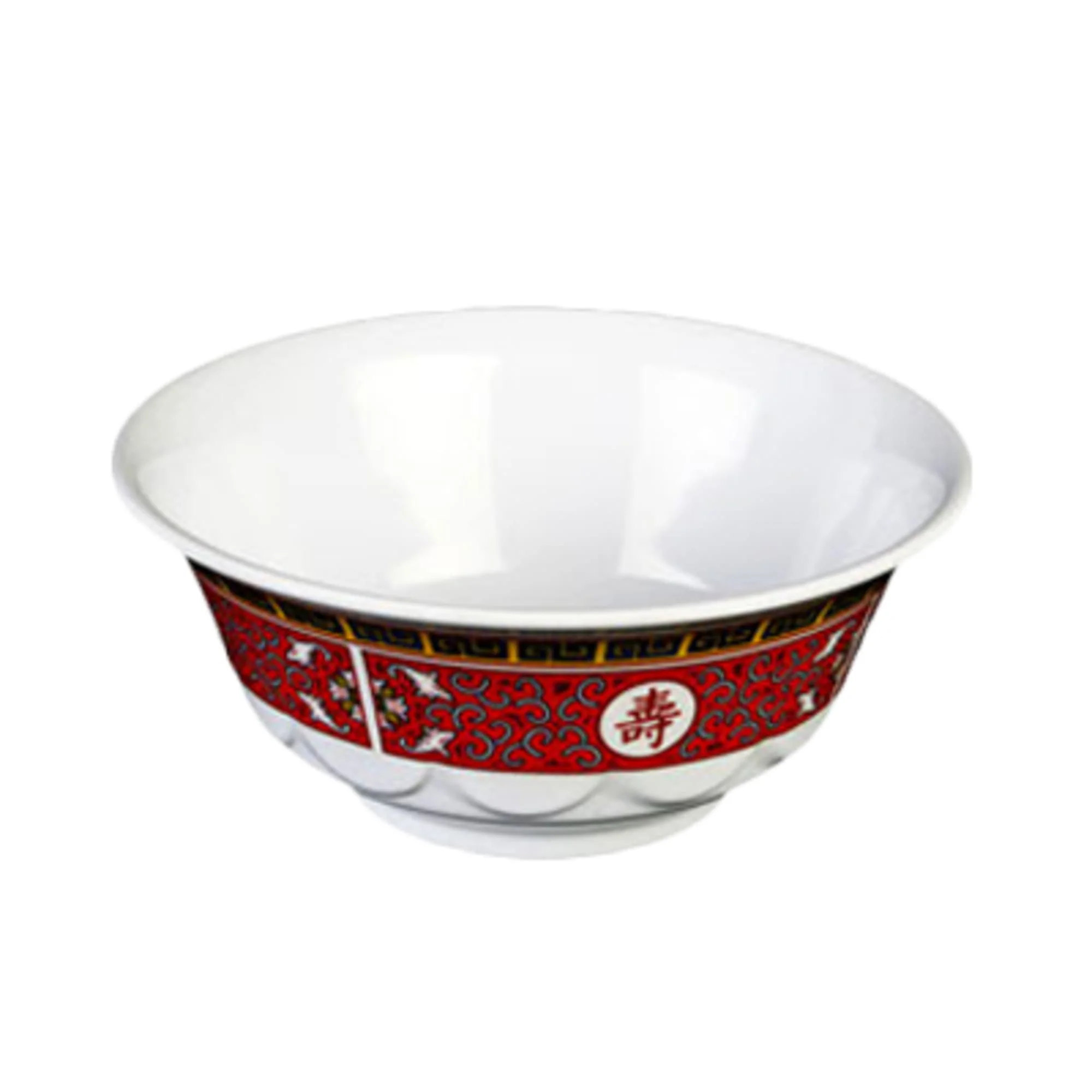 Thunder Group 5275TR 34 oz Melamine Bowl, Red\\/White-1 Dozen