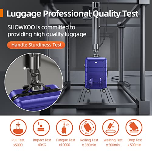 SHOWKOO Luggage Sets Expandable PC+ABS Durable Suitcase Double Wheels TSA Lock Black