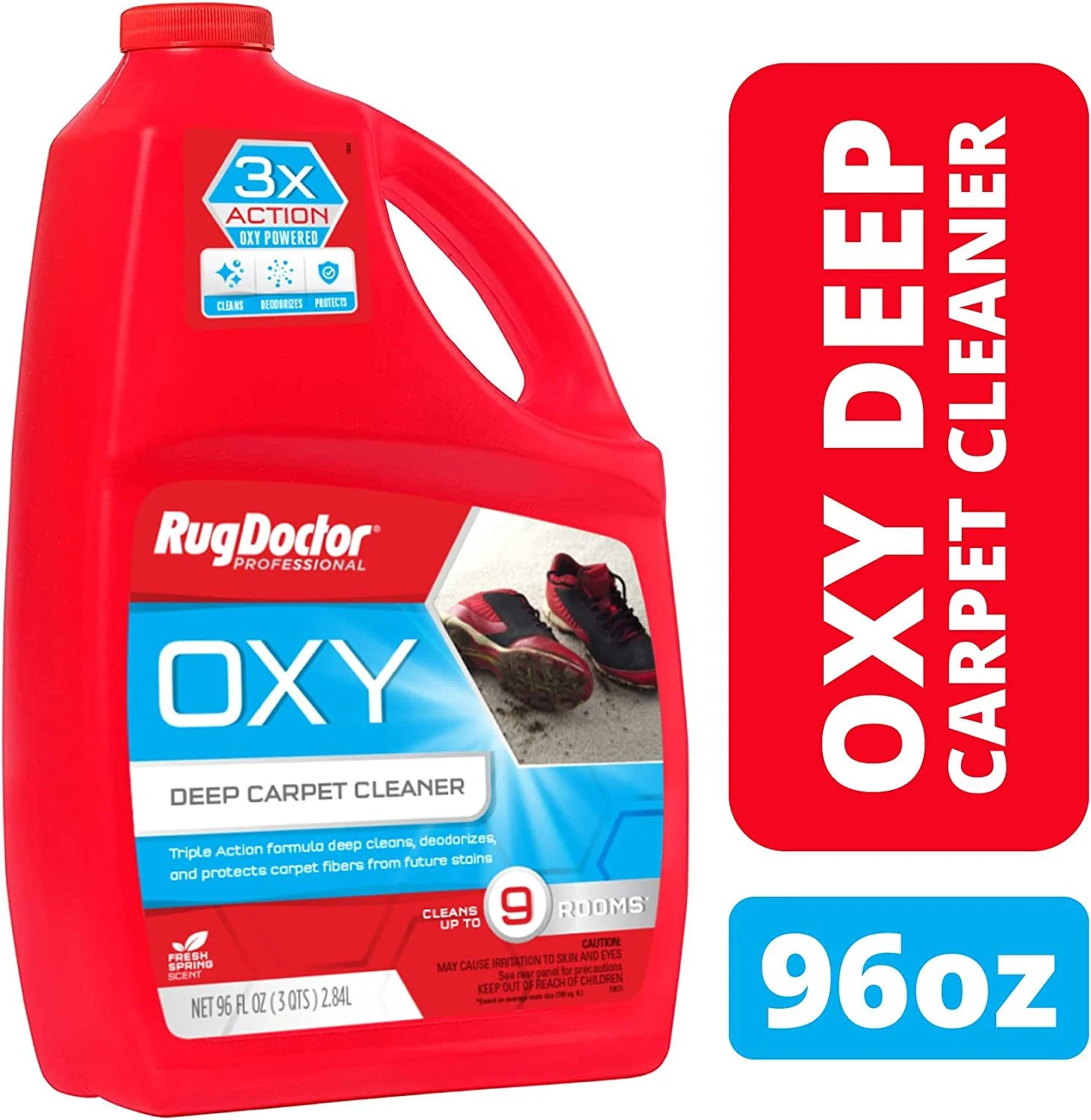 Rug Doctor Triple-Action Oxy Carpet Cleaner Deep Cleans, Deodorizes, and Refreshes Carpet & Upholstery, 96 oz., Daybreak Scent, Professional-Grade