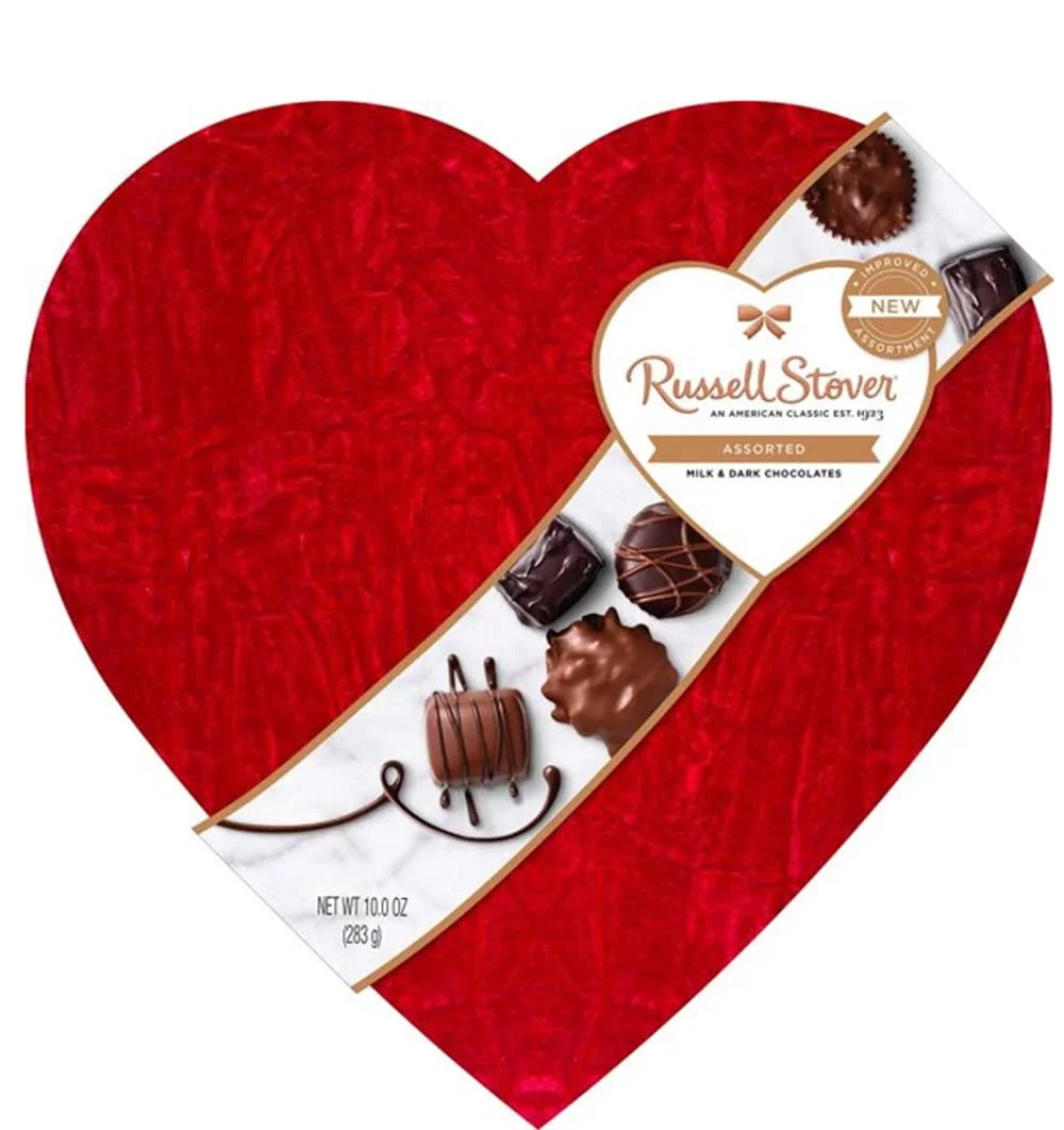 Valentines Stover Velvet Heart Assorted Milk & Dark Chocolates, 17 Count, 10.0 Oz Or A Dozen Belgian Milk Chocolate Roses With A Charming Bear And Gift Bag ( Stover Velvet Heart Assorte