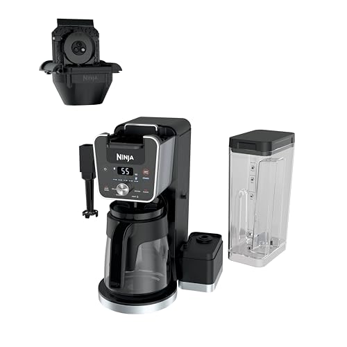 Ninja CFP451CO DualBrew System 14-Cup Coffee Maker, Single-Serve Pods & Grounds, 4 Brew Styles, Built-In Fold Away Frother, 70-oz. Water Reservoir Carafe, Black Extra Large (Renewed)