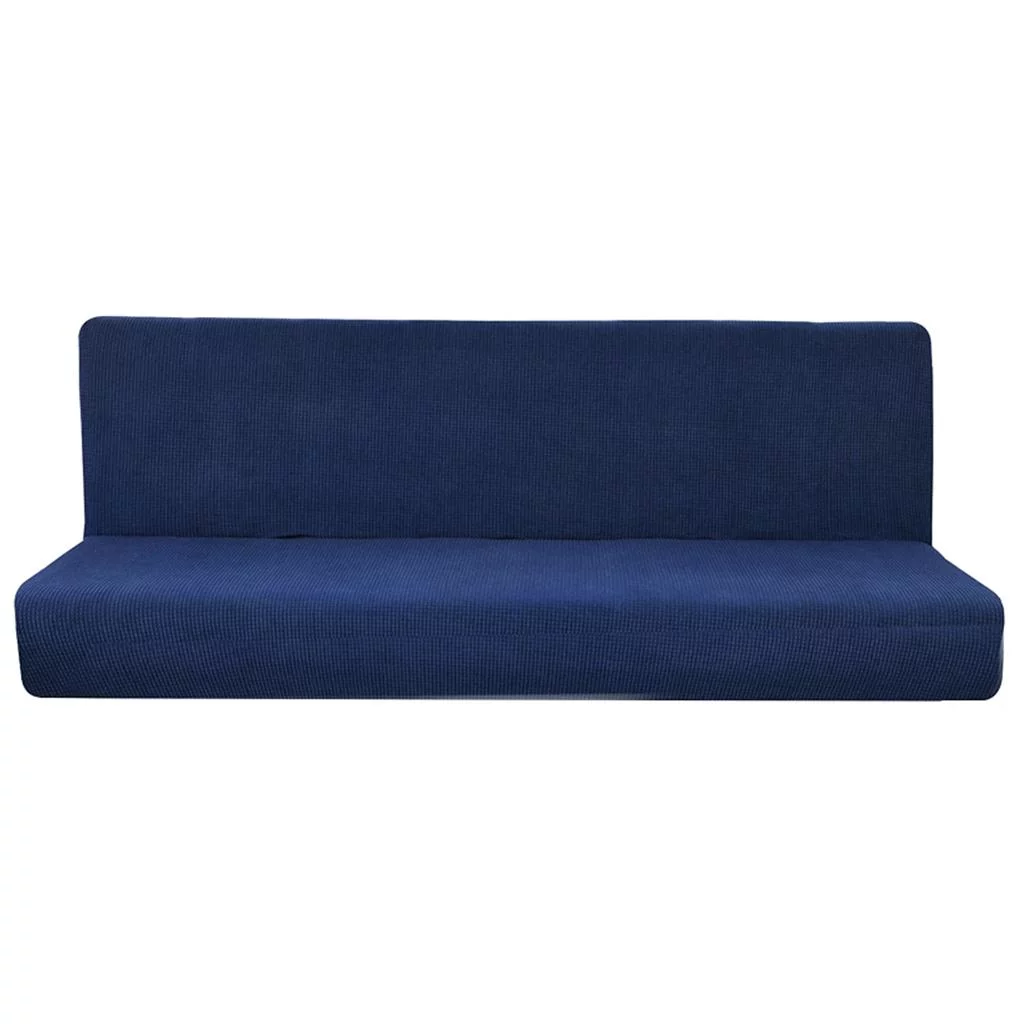 Non-Slip Armless Sofa Cover Full Folding Sofa Bed Slipcover Dark
