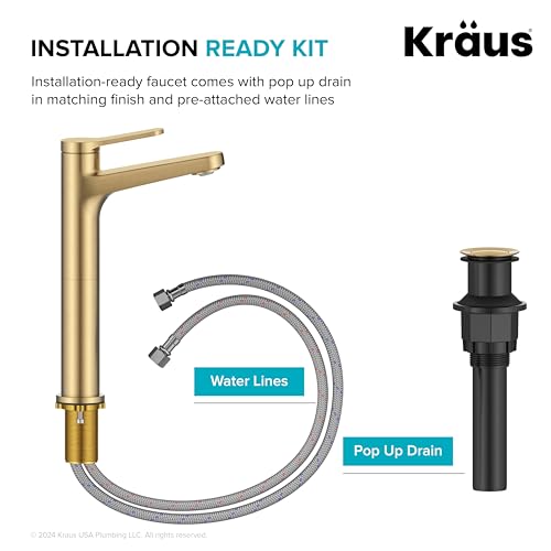 KRAUS Indy Single Handle One Hole Bathroom Sink Faucet in Chrome, KBF-1411CH