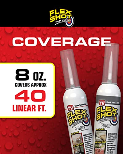 Flex Shot Rubber Adhesive Sealant Caulk, 8-oz, White
