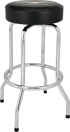 Fender Custom Shop Chevron Logo Swivel Barstool, Great Gifts for Dad, with 1 Year Limited Warranty, Simple Assembly, Black/Black, 24