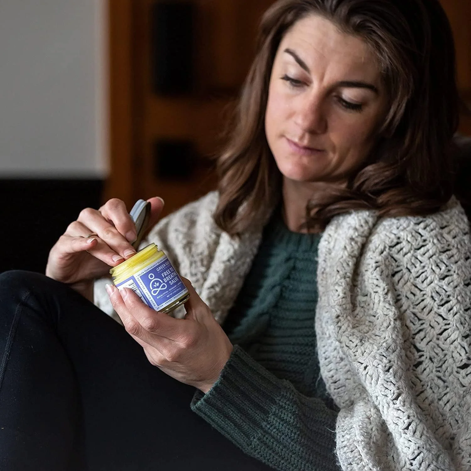 SIERRA SAGE HERBS Green Goo Free to Breathe Sinus Congestion Salve with Eucalyptus - Jar - 4 oz.