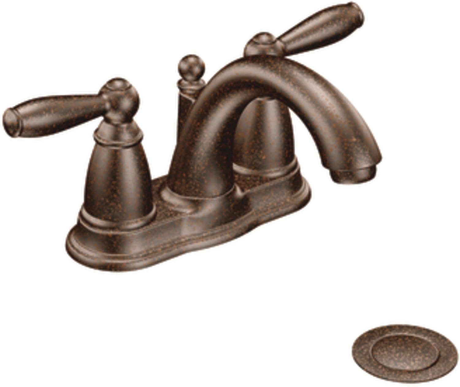 Moen 6610ORB Brantford 2-Handle Lavatory Faucet with Drain Assembly, Oil Rubbed Bronze (Not CA/VT Compliant)