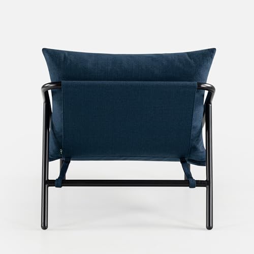 ZINUS Aidan Sling Accent Chair, Metal Framed Armchair with Shredded Foam Cushioning, Black