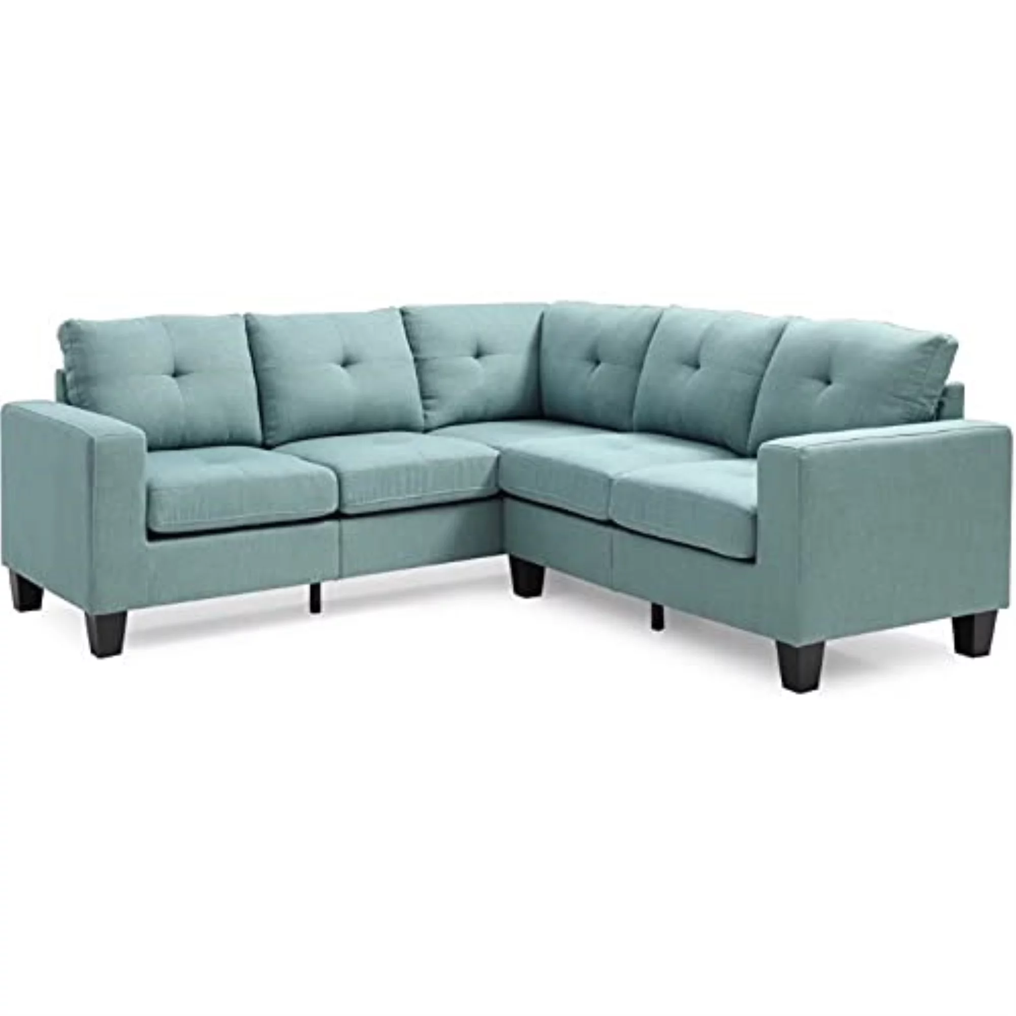 Glory Furniture Newbury Twill Fabric Sectional in Teal