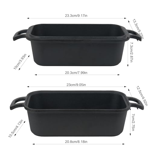 Demine Cast Iron Loaf Pan with Lid 9x5 Inch – Dutch Oven Bread Pan for Sourdough, Banana Bread, Meatloaf – Even Heat, Non-Stick, Oven Safe Baking Pans