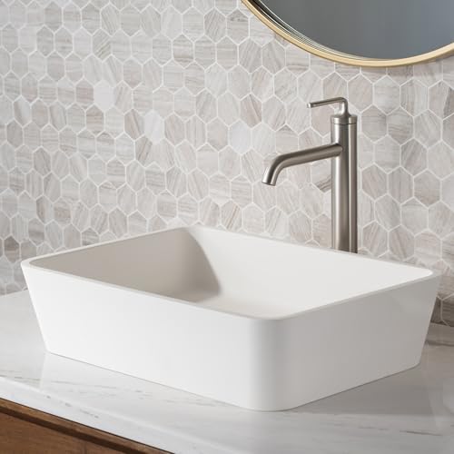 KRAUS Ramus Single Handle Vessel Sink Bathroom Faucet with Pop-Up Drain in Brushed Gold, KVF-1220BG