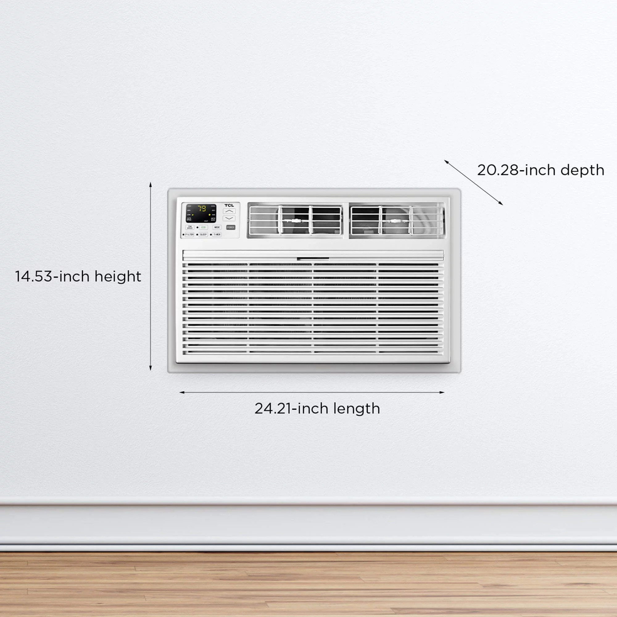 TCL Home Smart 8,000 BTU Through-The-Wall Air Conditioner, 115V, E-Star, Remote Included, White, W8T9E1-A