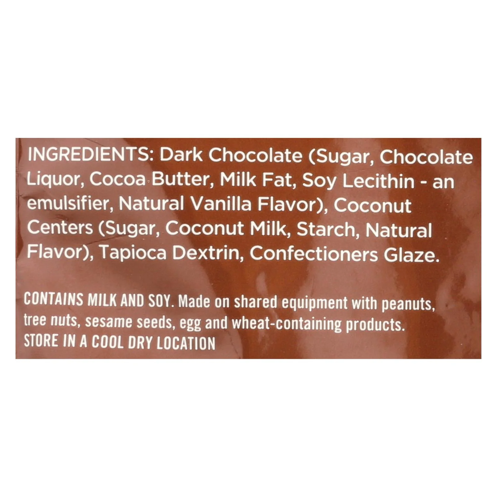 Tru Fru Dark Chocolate Coconut Melts - Case of 6 - 4.2 OZ